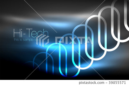 Glowing ellipses dark background, waves and swirl 39855571