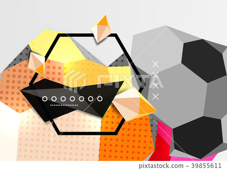 Color 3d geometric composition poster Color 3d geometric composition poster 39855611