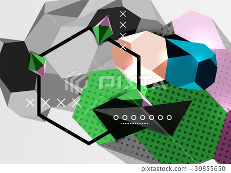 Color 3d geometric composition poster Color 3d geometric composition poster 39855650