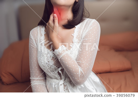 Sore throat, Asian slept wrong last night 39856079