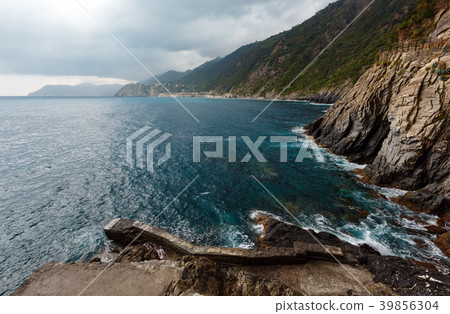 Corniglia view from Manarola, Cinque Terre, Italy 39856304