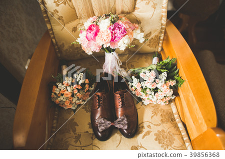 Men's accessories with luxury shoes. Top view Men's accessories with luxury shoes. Top view 39856368