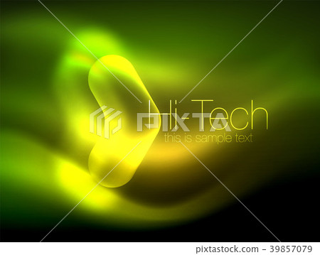 Blurred arrows in dark space. Neon pointers, glass Blurred arrows in dark space. Neon pointers, glass 39857079
