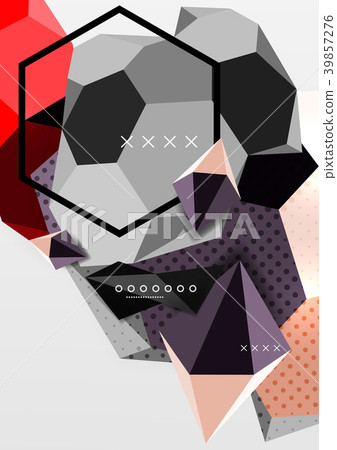 Color 3d geometric composition poster Color 3d geometric composition poster 39857276