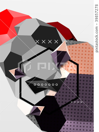 Color 3d geometric composition poster Color 3d geometric composition poster 39857278