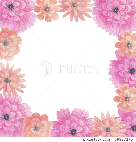 Watercolor meadow flowers frame. Floral background Watercolor meadow flowers frame. Floral background 39857279