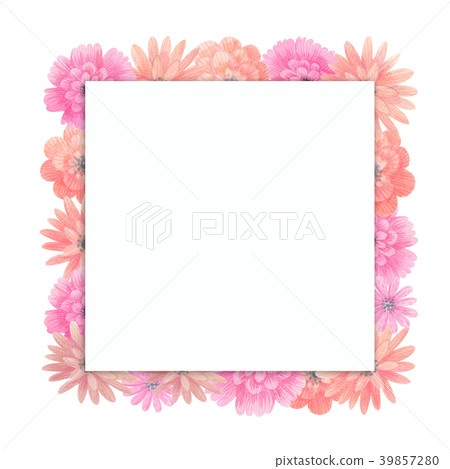 Watercolor meadow flowers frame. Floral background Watercolor meadow flowers frame. Floral background 39857280