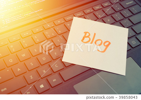 Blog message concept written post it 39858043