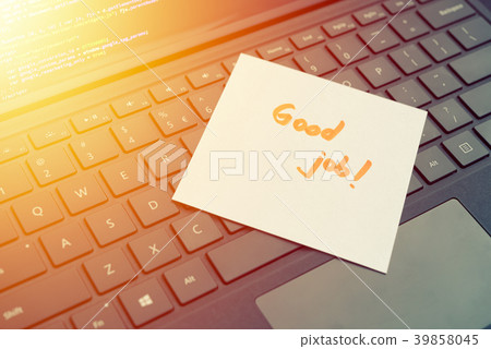 Good job message concept written post it Good job message concept written post it 39858045