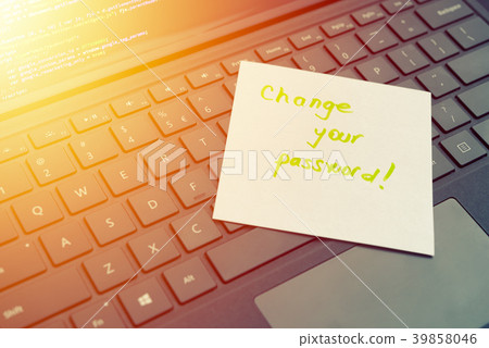 Change password message concept written post it 39858046