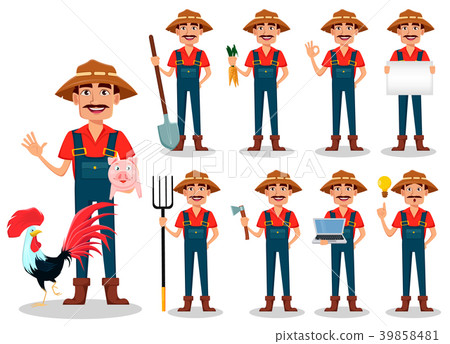 Farmer cartoon character, set 39858481