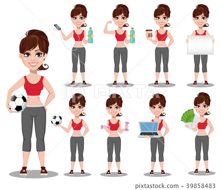 Beautiful woman in sport outfit, set 39858483