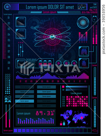 Technology Concept With Hud, Gui Design Elements  39858956