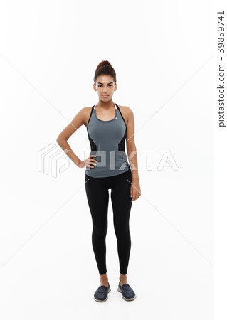 Healthy and Fitness concept - portrait of African 39859741