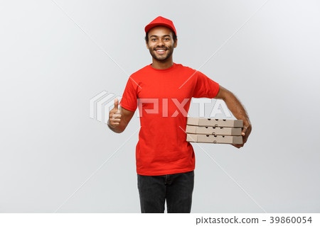 Delivery Concept - Portrait of Happy African 39860054