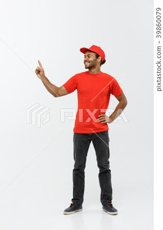 Delivery Concept - Portrait of Happy African Delivery Concept - Portrait of Happy African 39860079