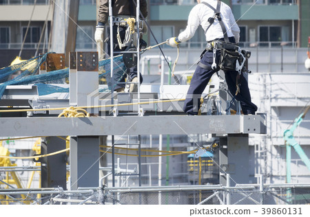 Building, apartment construction site and worker image 39860131