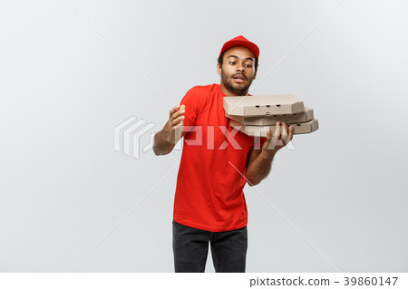 Delivery Concept - Portrait of Handsome African 39860147