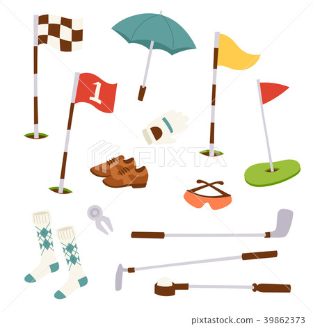 Golf icons hobby equipment cart player golfing Golf icons hobby equipment cart player golfing 39862373