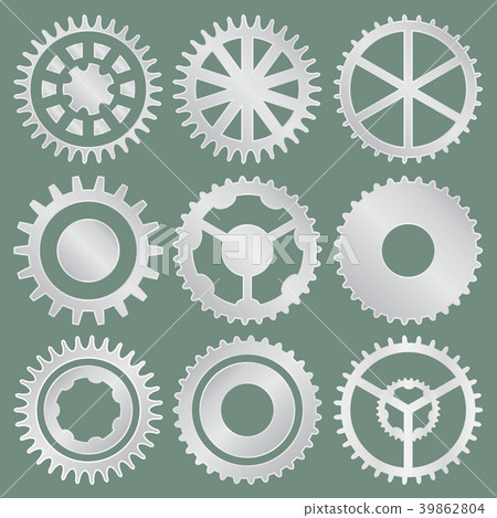 Vector collection of aluminum gear wheels Vector collection of aluminum gear wheels 39862804