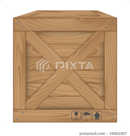 Vector of brown wooden box on white Vector of brown wooden box on white 39862807