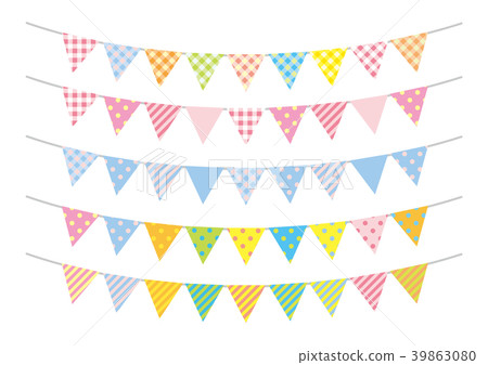 Triangular flag illustration set - Stock Illustration [39863080] - PIXTA
