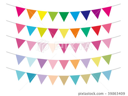 三角旗插圖集 平原 平原 插圖素材 圖庫