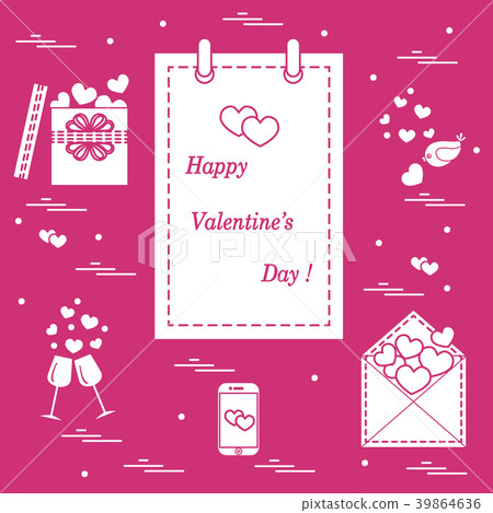 calendar with Valentine's Day, gifts, postal calendar with Valentine's Day, gifts, postal 39864636