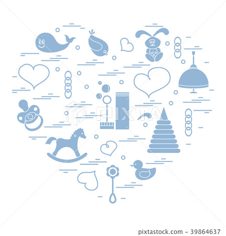 kids elements arranged in a heart kids elements arranged in a heart 39864637