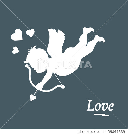 cupid shoots a bow Love symbol. 39864889