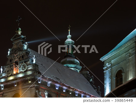 Night winter Bernardine Church, Lviv, Ukraine 39865449