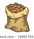 Burlap sack full of ripe potato 39865784