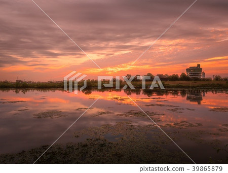 Evening scenery of Fukushima lagoon 39865879