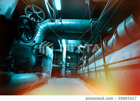 Old creepy, dark, , destructive, dirty factory 39865927