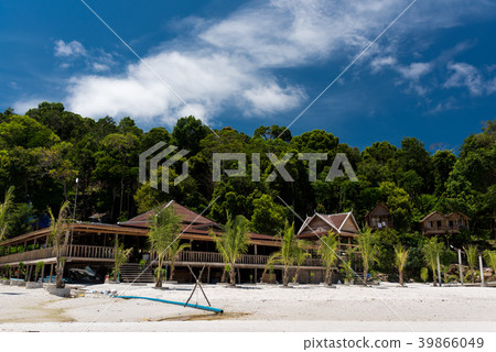 Wooden beach hut on Koh Rong Samloem Island Wooden beach hut on Koh Rong Samloem Island 39866049