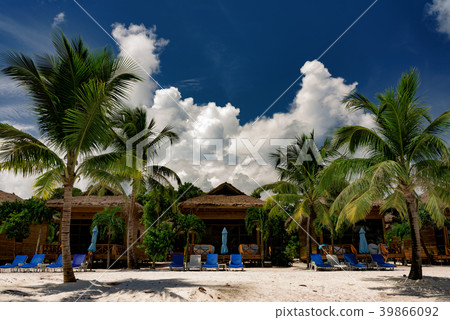Bungalows on tropical beach, Koh Rong Samloem Bungalows on tropical beach, Koh Rong Samloem 39866092