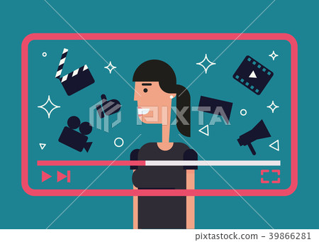 Video Blogger Flat Illustration Video Blogger Flat Illustration 39866281