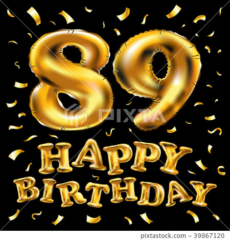 vector happy birthday 89 celebration gold balloons vector happy birthday 89 celebration gold balloons 39867120