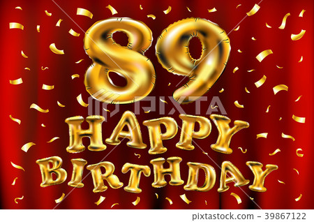 vector happy birthday 89 celebration gold balloons vector happy birthday 89 celebration gold balloons 39867122