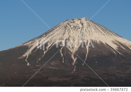 從Tanuki湖看見的富士山的大澤崩潰 39867872