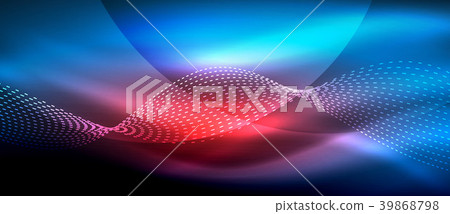 Glowing abstract wave on dark, shiny motion, magic Glowing abstract wave on dark, shiny motion, magic 39868798
