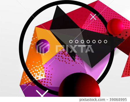Vector color geometric abstract composition - Stock Illustration ...