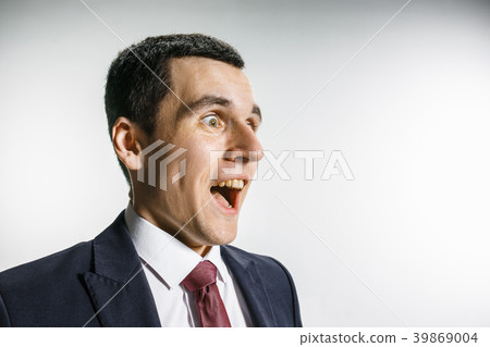 Three-quarter portrait of a businessman with Three-quarter portrait of a businessman with 39869004