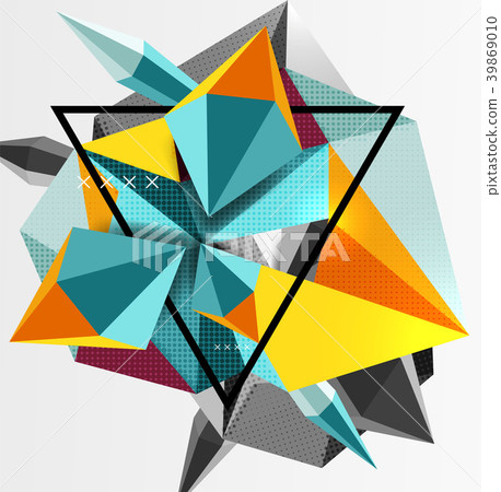 3d polygonal elements abstract background 3d polygonal elements abstract background 39869010