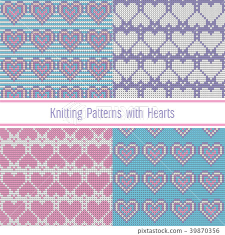 Valentines Day love heart knitted seamless 39870356