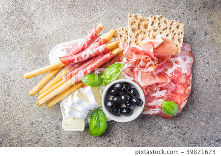 Cold meat plate with cheese Cold meat plate with cheese 39871673