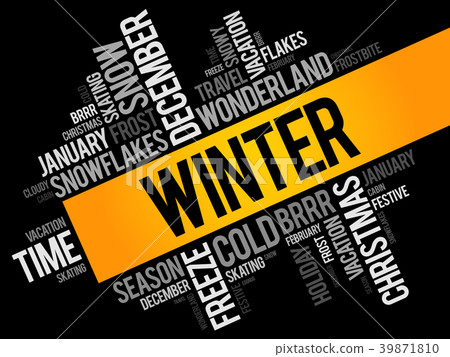 Winter word cloud collage 39871810