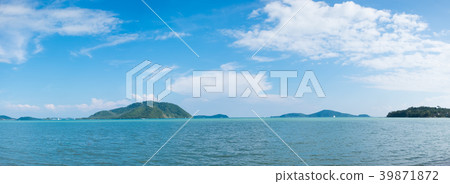 Panorama view of The sea and the blue sky. Panorama view of The sea and the blue sky. 39871872