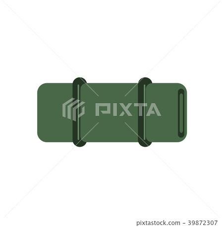 Green outdoor camping mattress. Vector flat icon Green outdoor camping mattress. Vector flat icon 39872307