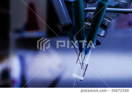 Syringes stuck in a intravenous 39872590